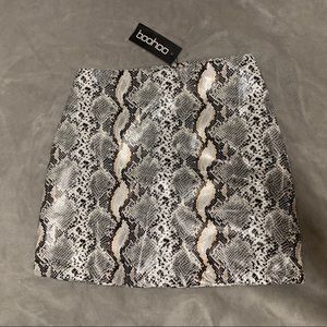 Boohoo Snake Skin Skirt